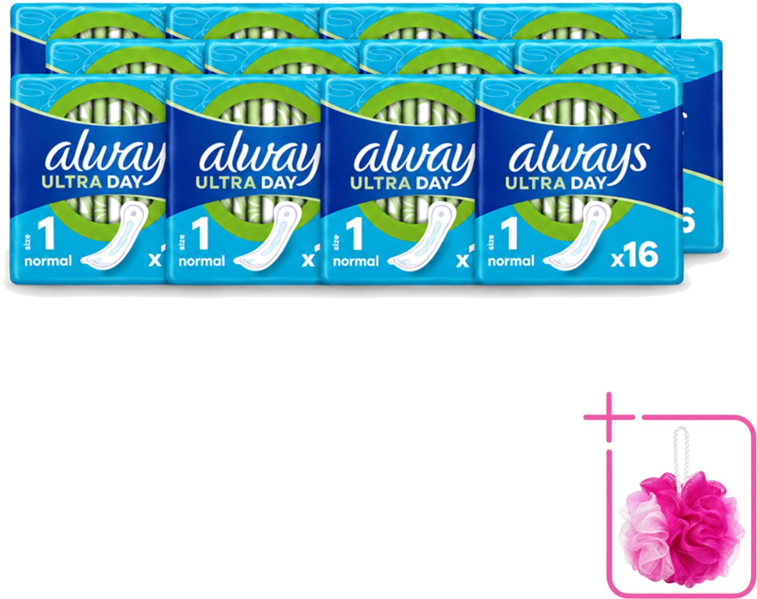 12 x Always – Maandverband – Ultra Normal – 16 Maandverbanden - Bulkverpakking - Maandverband normaal - Menstruatie bescherming