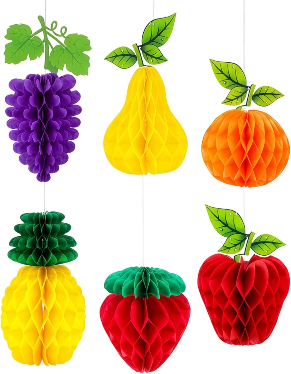 Fruithoningraathangers 6 stuks - bonte fruitmotieven - levendige decoratie - voor elk feest - Vemera