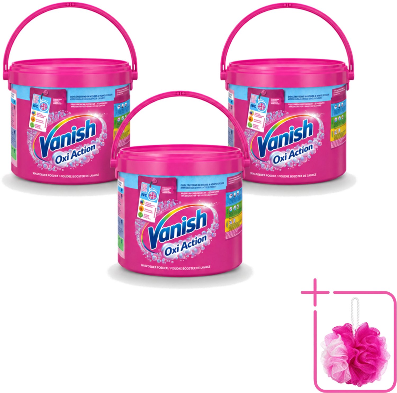3 x Vanish Oxi Action - Vlekkenverwijderaar - Wasbooster - Gekleurde Was - 2.7 Kg - Bulkverpakking - Vlekkenverwijderaar - Douchemop - Wasbooster