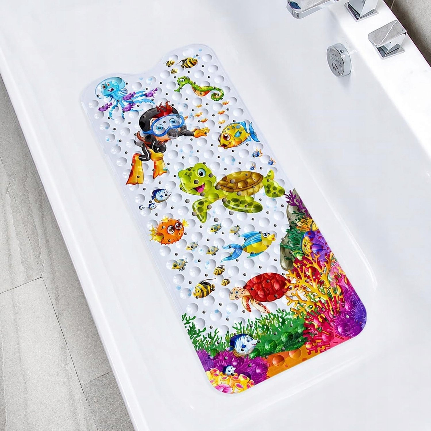 Antislip Badmat voor Kinderen & Volwassenen - 100x40cm - Ocean World