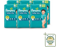 6 x Pampers – Luiers – Baby Dry Maat 6 – 22 Luiers - Wasstrips - Baby Luier - Droge Luier - Luier Voor Baby - Luier Maat 6 - Lekbescherming