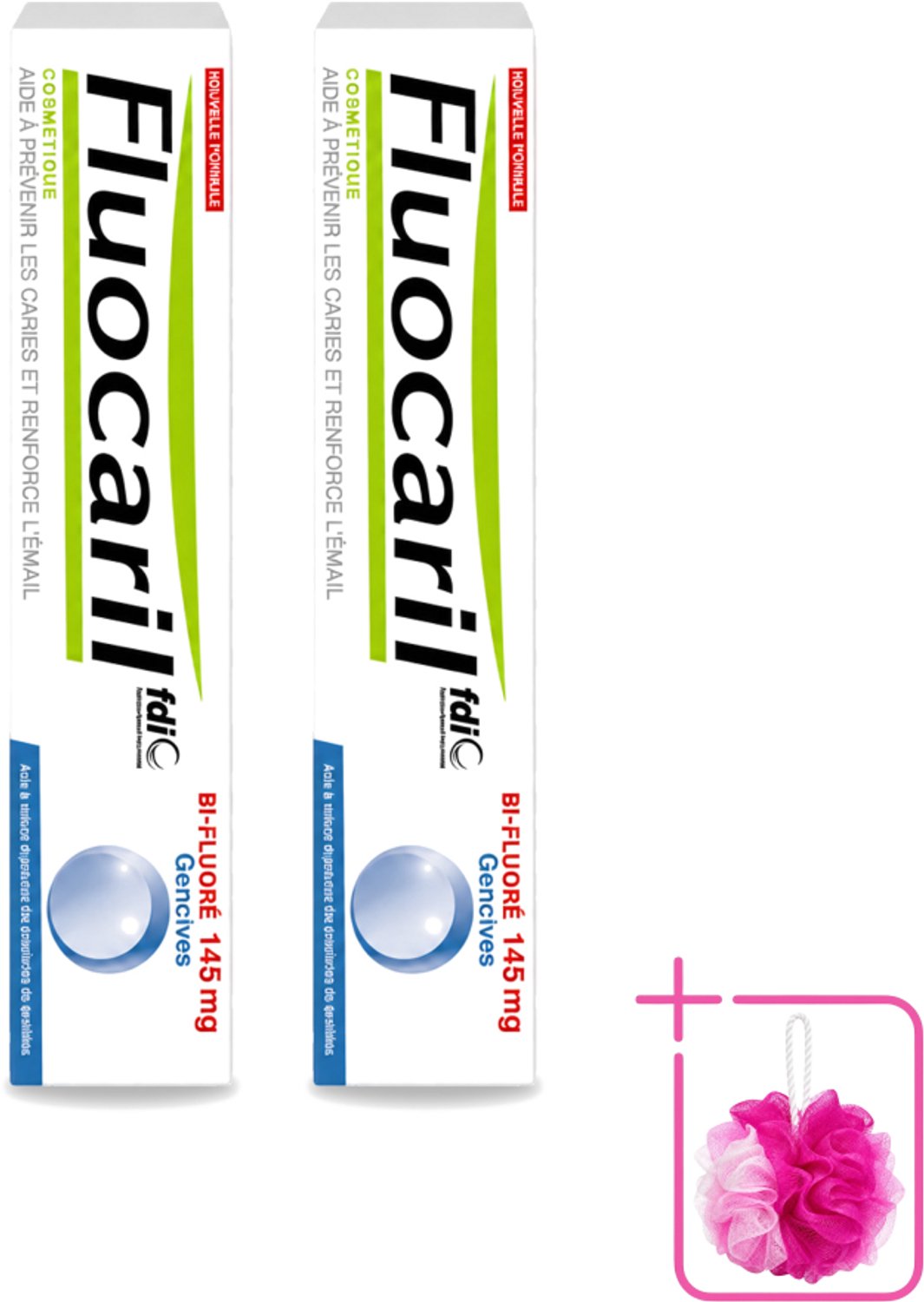 2 x Fluocaril - Tandpasta - Met Fluoride - 75 ml - Bulkverpakking - Fluoride tandpasta - Douchemop - Tanden beschermen