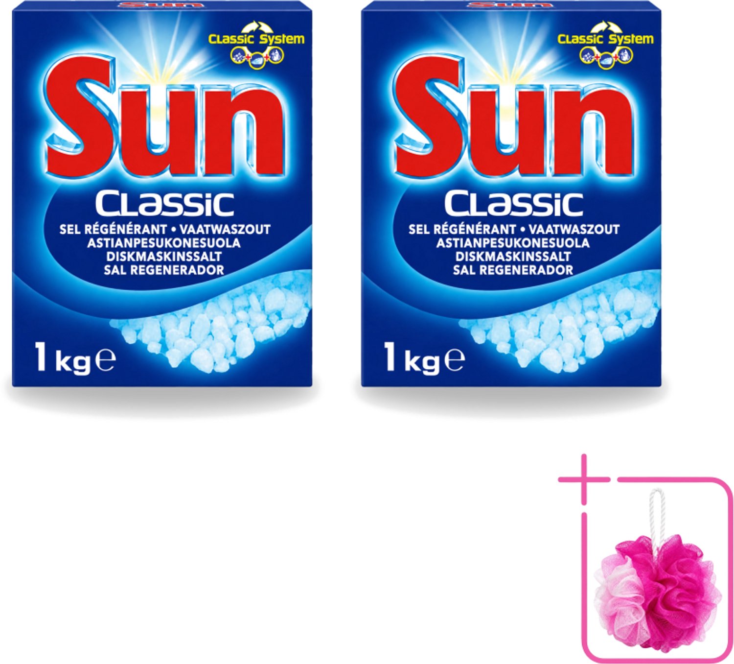 2 x Sun Classic - Vaatwaszout - Klassiek Systeem - 1 kg - Bulkverpakking - Vaatwaszout - Douchemop - Kalkaanslag voorkomen
