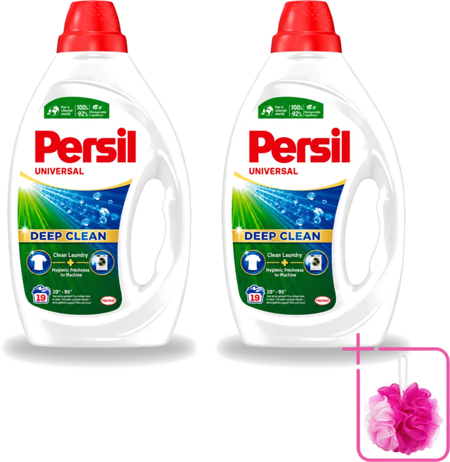 2 x Persil Universal - Deep clean - Vloeibaar Wasmiddel - Witte en Gekleurde Was - 19 Wasbeurten - Bulkverpakking - Wasmiddel - Douchemop - Diepgewas