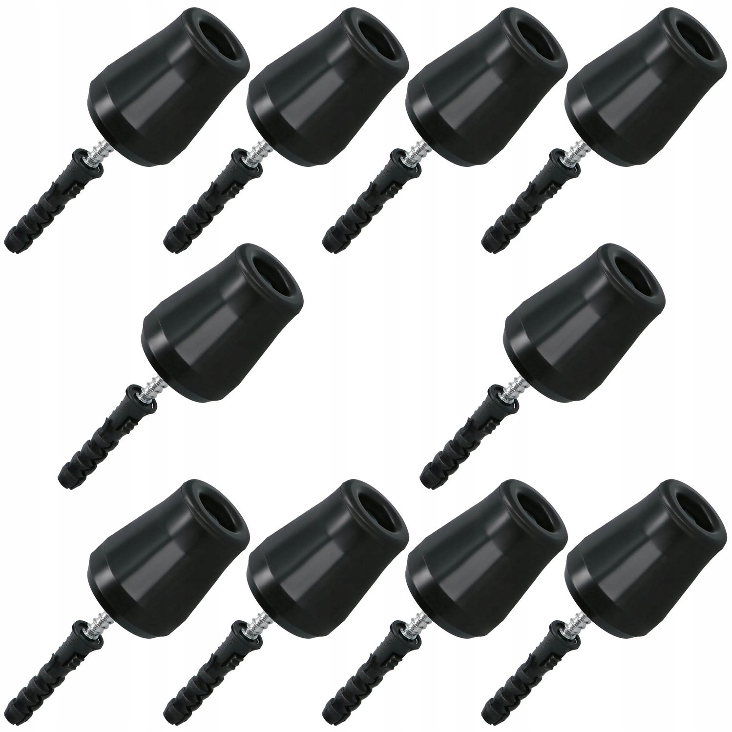 10x Zwarte Rubberen Deurstoppers 62mm - Bescherming voor Muren & Deuren