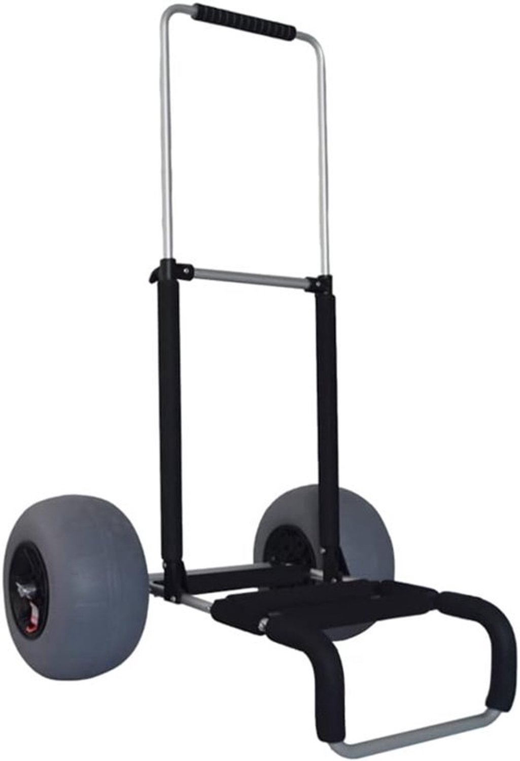Steekwagen Aluminium - Transportwagen SUP - Zand Transport - Ballonwiel Ontwerp - 129 cm Hoog - Zwart