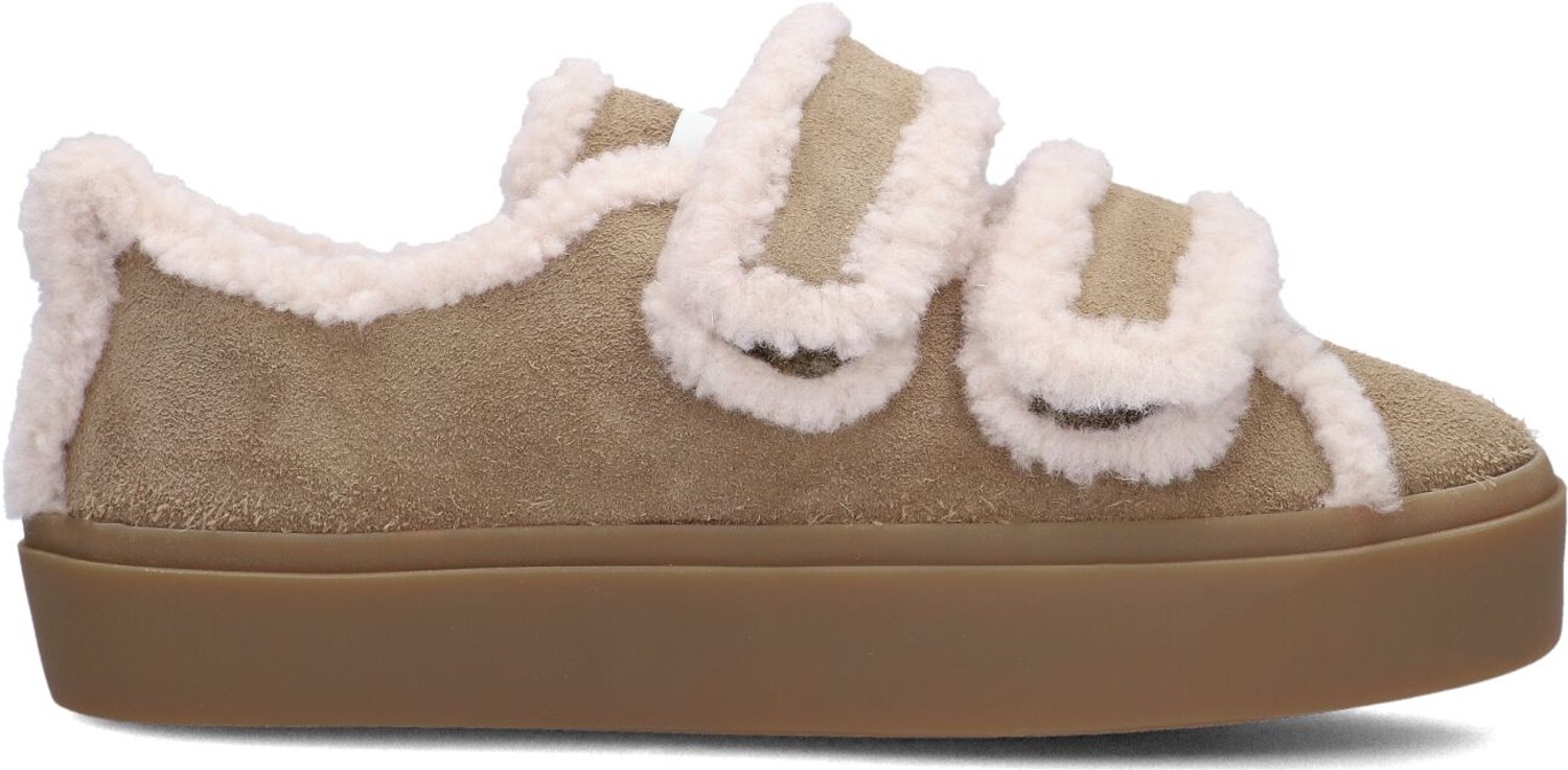 Inuikii Shearling Low Velcro Sneakers - Textiel - Dames - Zand - Maat 42