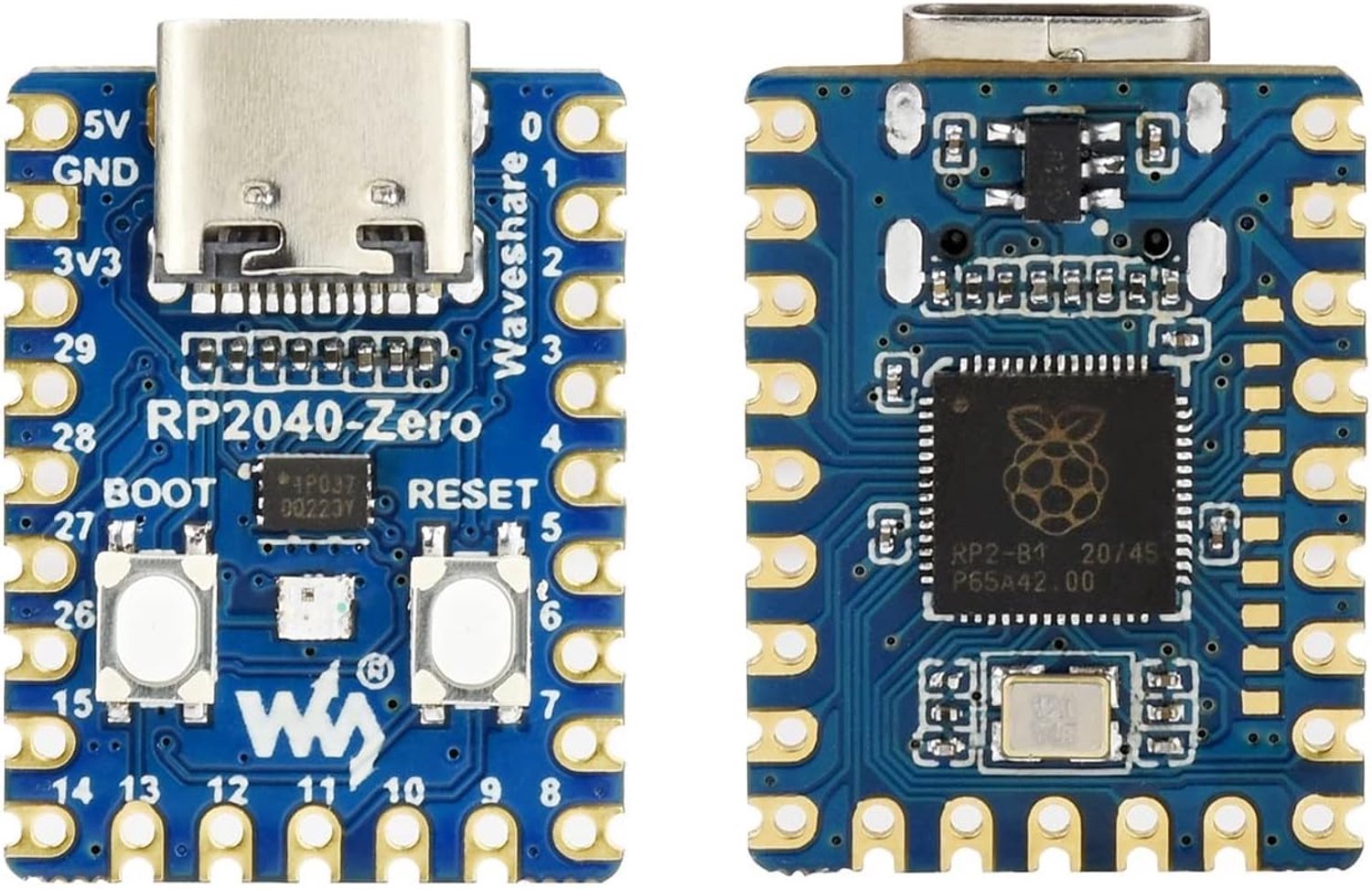 Mini ontwikkelbord RP2040-Zero - Raspberry Pi microcontroller - USB-C aansluiting - Ideaal voor projecten - ShopVlot