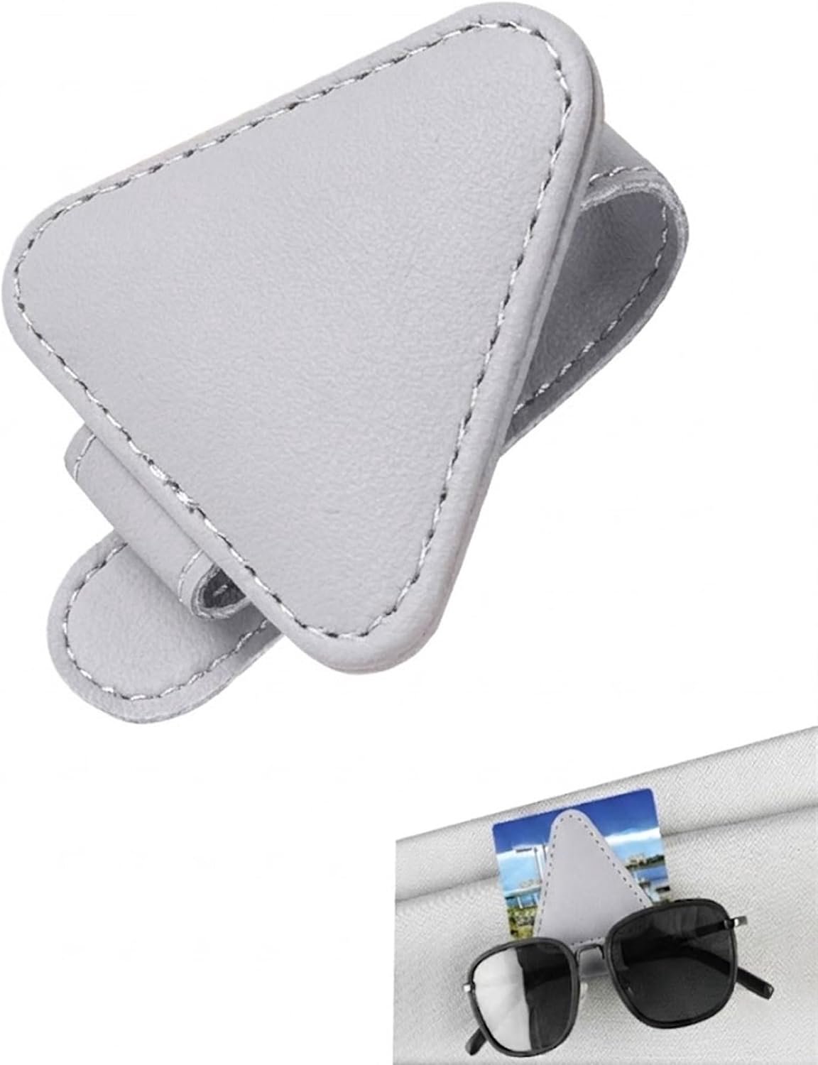Zonnebrilhouder voor auto zonneklep magnetische lederen brilhouder clip, auto-accessoires voor auto zonneklep - ShopVlot