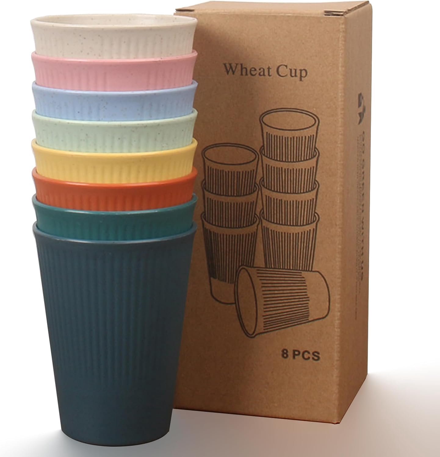 Plastic bekers set van 8 - kleurrijk - BPA-vrij - ideaal voor feesten en bijeenkomsten - ShopVlot