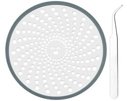AFASOES Douche-afvoerdeksel, Haarvanger, Douche Afvoer Haar Catcher, Badkamerbeschermer, Roestvrijstalen Gootsteenzeef, Afvoerfilter met Pincet voor B
