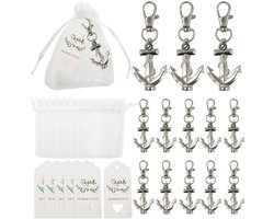 DUGYIRS 25 Sets Sleutelhangers,Geschenktasje met Trekkoord en Dankkaart,Huwelijksgeschenken voor Gasten Nautische Feestgeschenken Cruise Souvenirs Ges