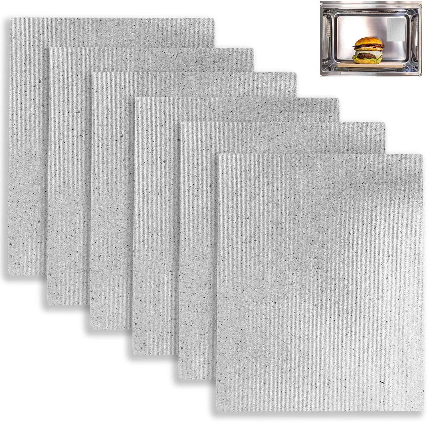 SnelShoppen - 6 Stuks Mica Platen voor Magnetron, 15x12cm Universeel - Super Dikke Warmte Isolerende Vervangplaten, Makkelijk op Maat te Snijden voor