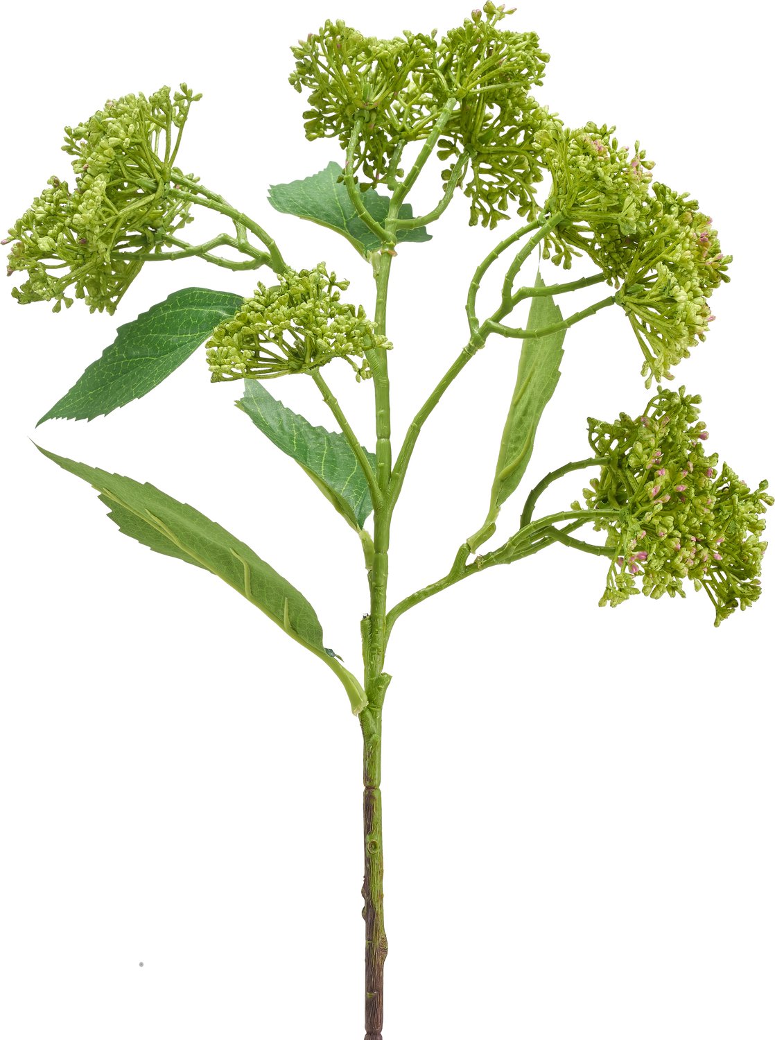 Easyplants | Kunstbloem Hortensia 56 cm groen/rood | Zijde | Nepbloemen | rood | Onderhoudsvrij | Kant-en-klaar