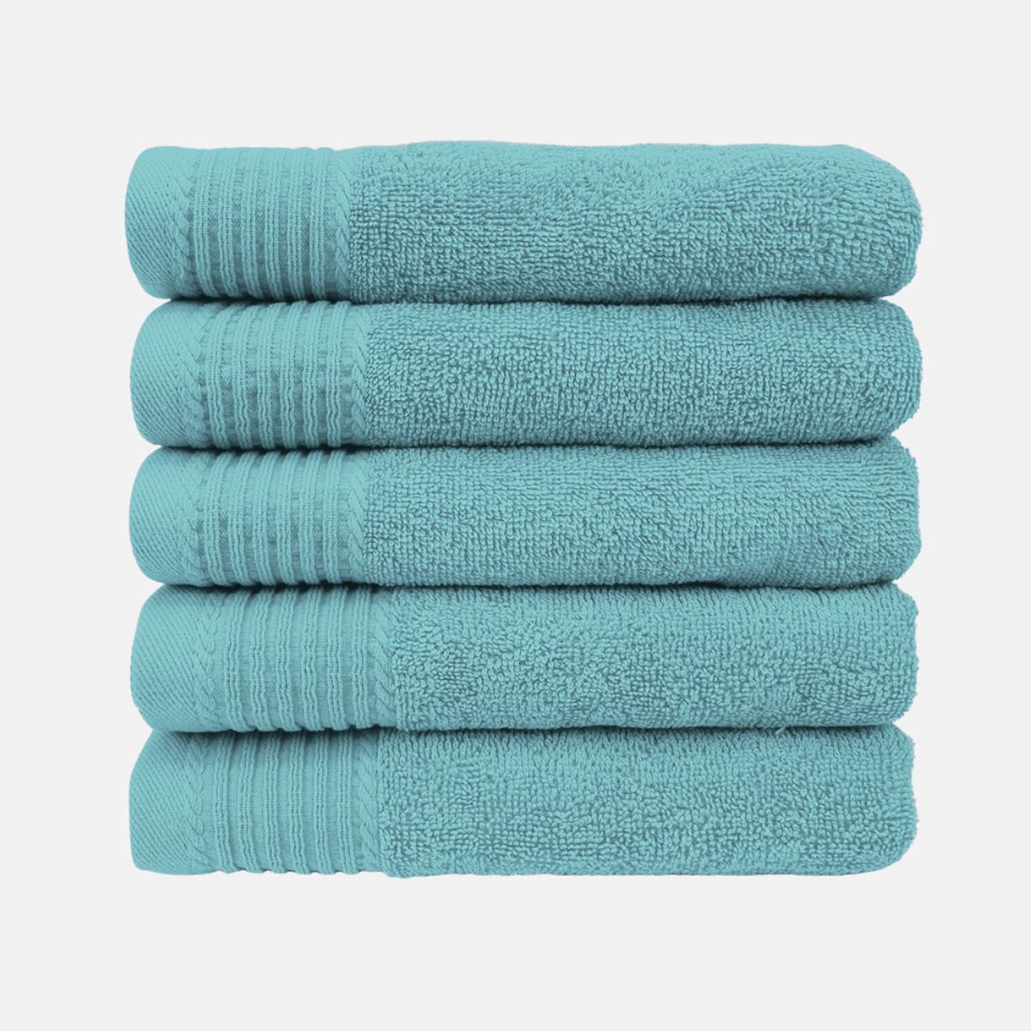The One Handdoek Deluxe - 50x100 cm - Set van 5 - 550 g/m² - 100% Gekamd Katoen - Hotelkwaliteit - Petrol