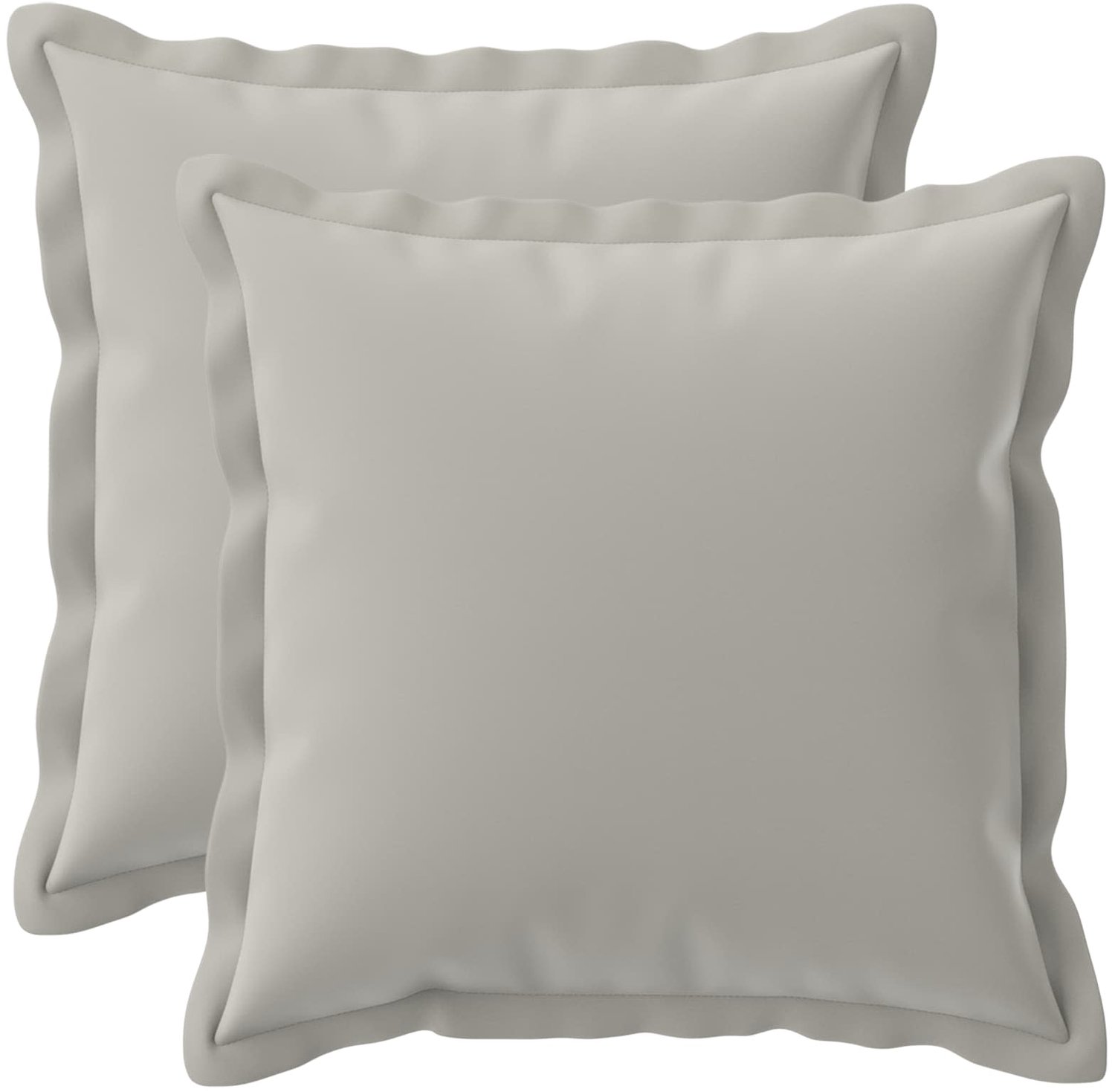vidaXL Dekenkussen - 2 - st - HOUTEN - Grijs - 35 - x - 35 - cm - Polyester