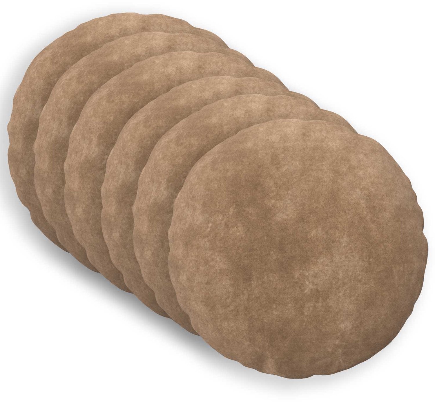 vidaXL Dekenkussen - 6 - st - HEERLEN - Taupe - Diam. - 60 - cm - Microfiber - Fleece