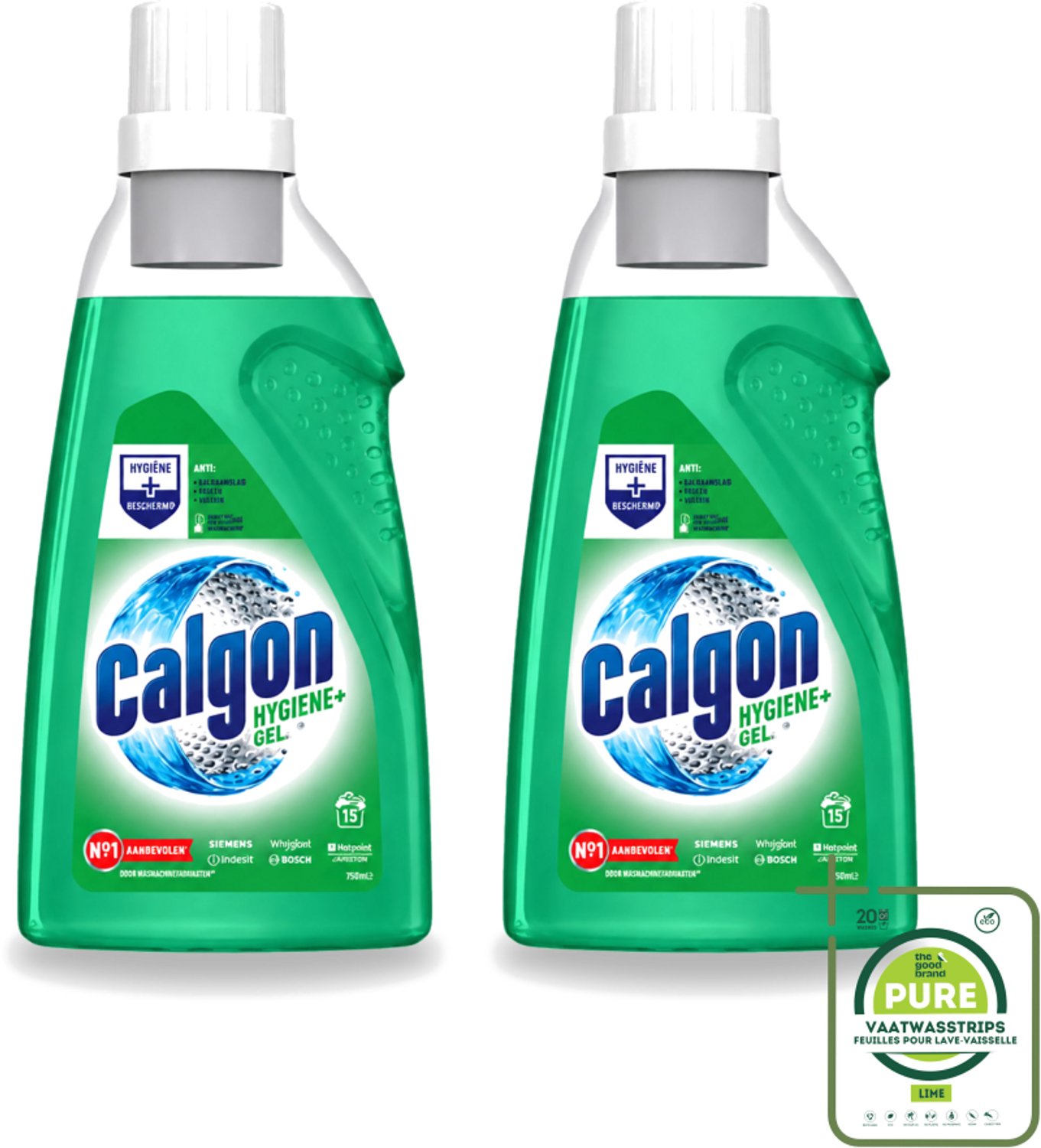2 x Calgon – Wasmachinereiniger Gel – Hygiene+ – 750 ml - Grootverpakking - Vaatwasstrips - Wasmachinereiniger - Kalkpreventie - Wasmachine Hygiëne - Wasmachine Onderhoud - Geuren In Wasmachine