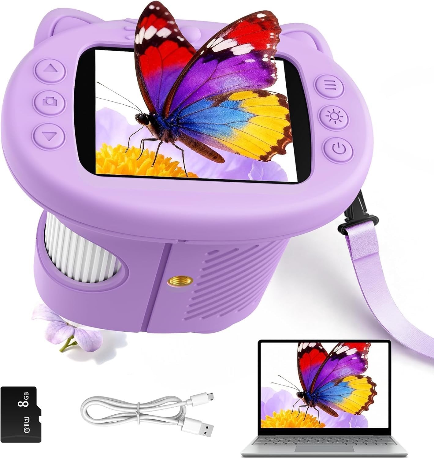 Digitale Microscoop voor Kinderen tot 10 Jaar, 1000x Vergroting, Draagbaar met 2.4 Inch Scherm, Educatief Speelgoed en Perfect Cadeau voor Jonge Wetenschappers
