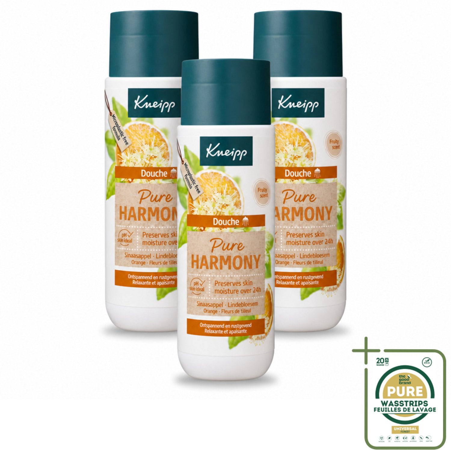 3 x Kneipp - Douchegel - Oranje lindebloesem - 200 ml - Wasstrips - Douchegel - Natuurlijke Douchegel - Kalmerende Douchegel - Huidverzorging - Ontspanning