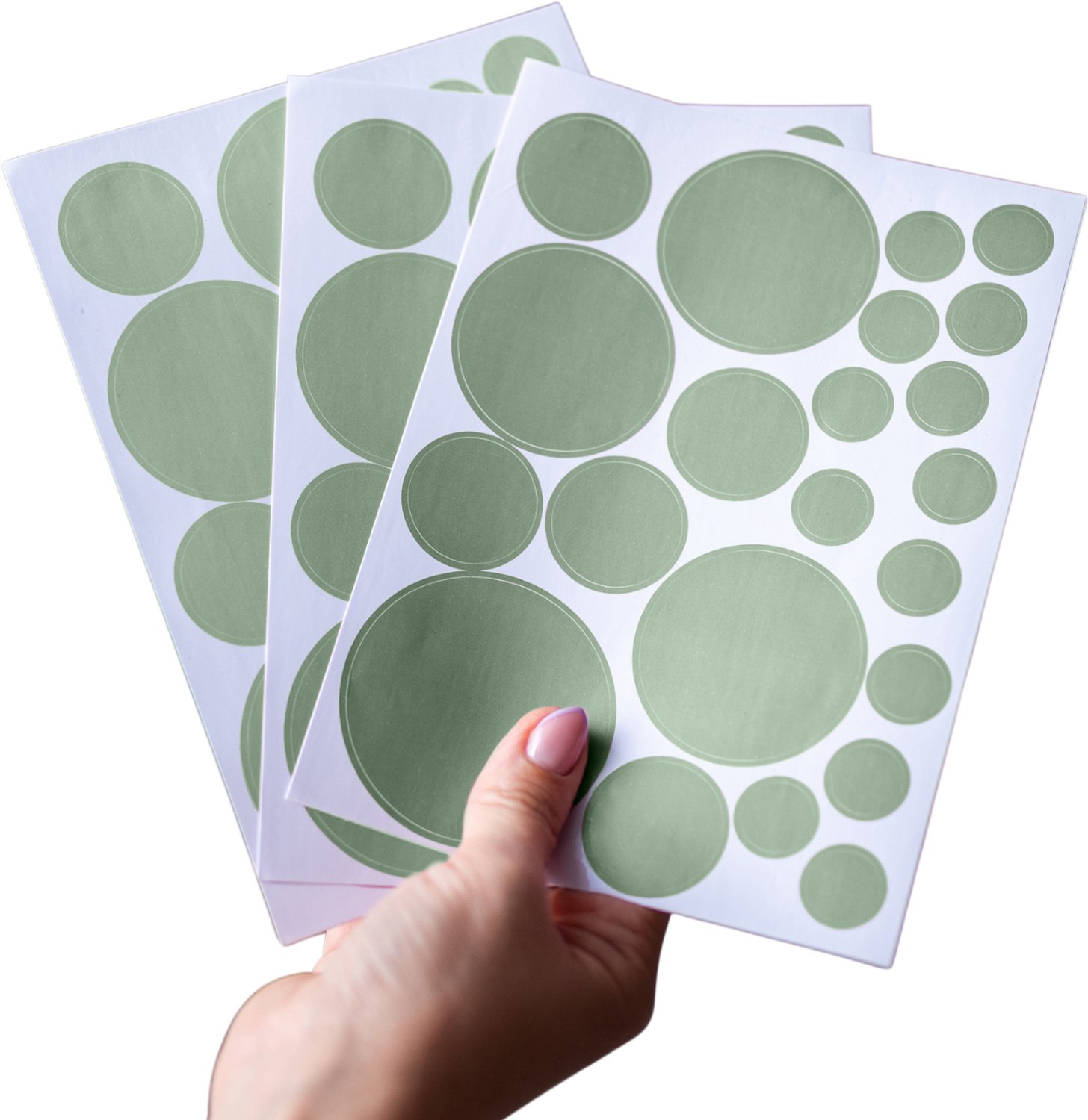 LILIMAUS Muurstickers kinderkamer - 132 stippen - zelfklevend - groen