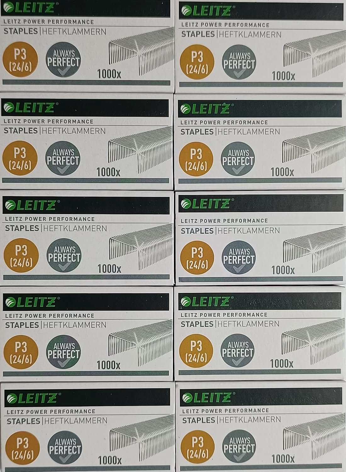 Leitz nietjes 24/6 mm, 1000 stuks, verzinkt (10 pak)