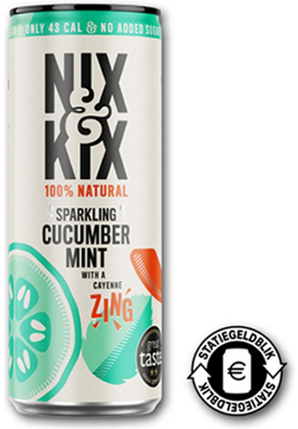 Nix&Kix - Cucumber & Mint - 250 ml - tray 24 blikken | Low Kcal | B-Corp