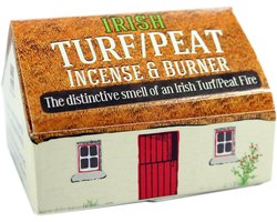 Ierse Turf/Turfwierookbrander met 6 Turfblokjes