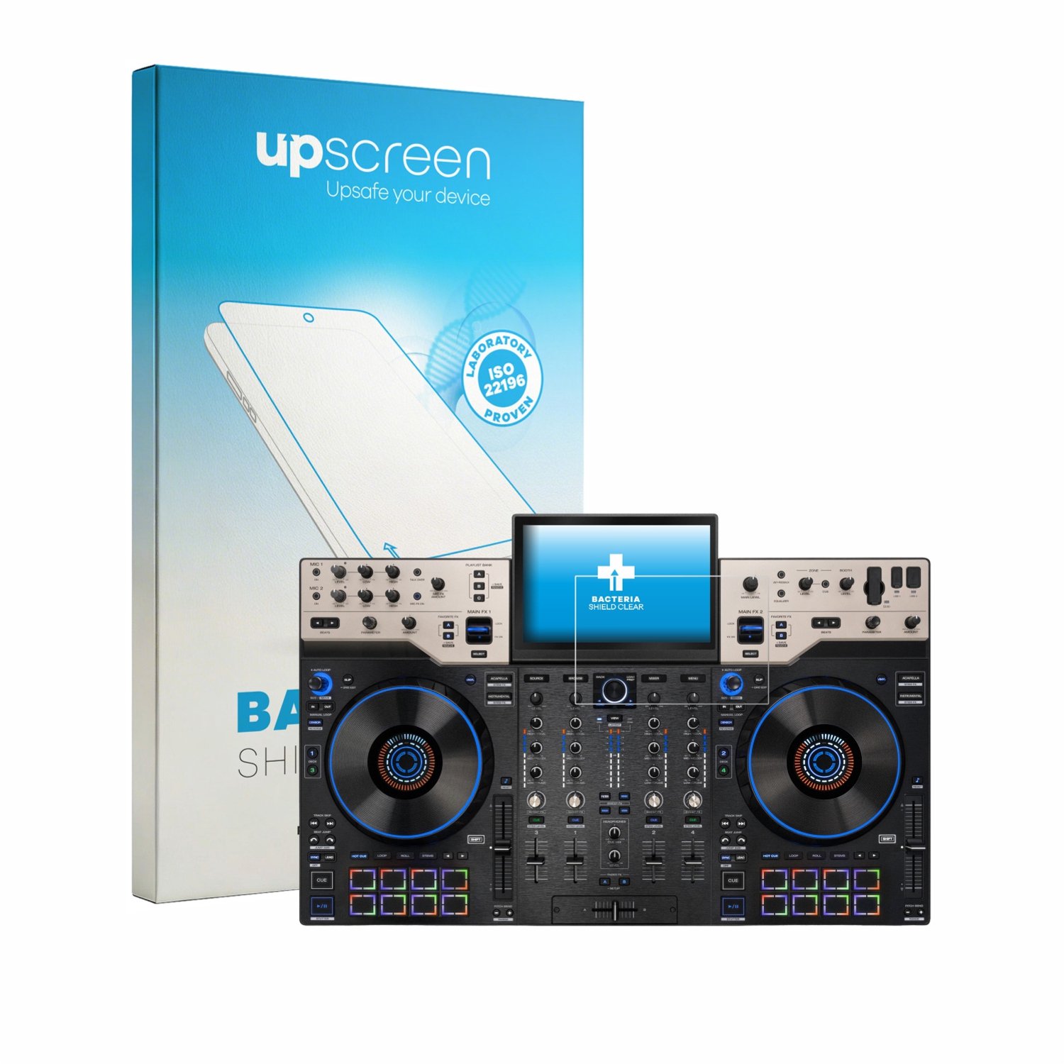 upscreen - Screenprotector voor Denon DJ Prime 4 G2 - Folie Beschermfolie transparant antibacterieel