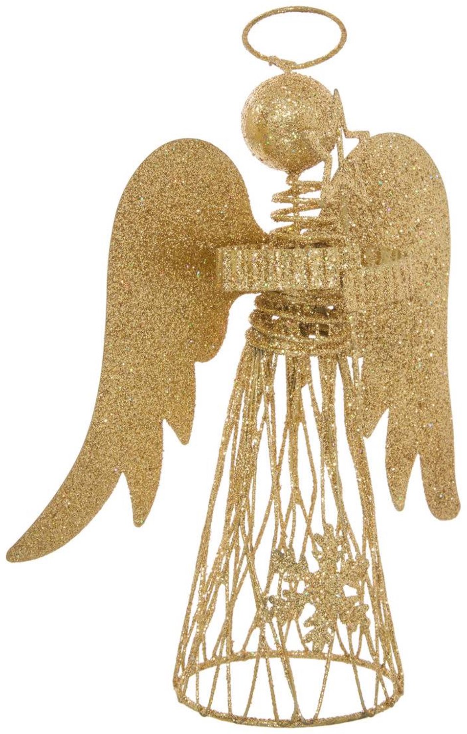 Feeric lights & Christmas Kerstboomversiering in de vorm van een engel, van verguld metaal, hoogte 20 cm Dore