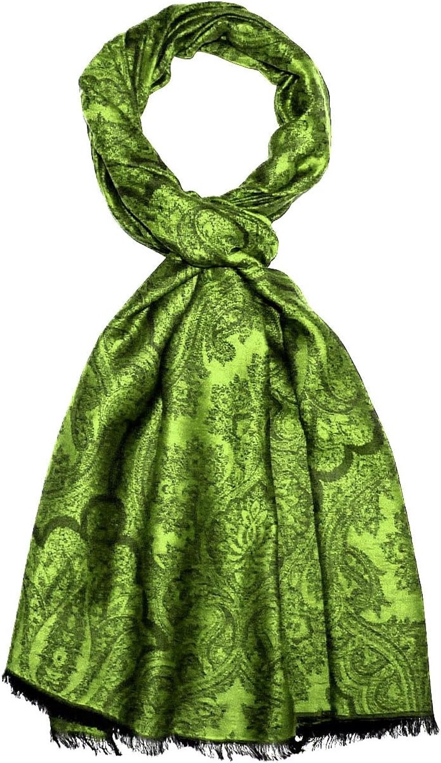 Luxe Katoenen Sjaal Heren - Paisley Patroon - Zwart Groen