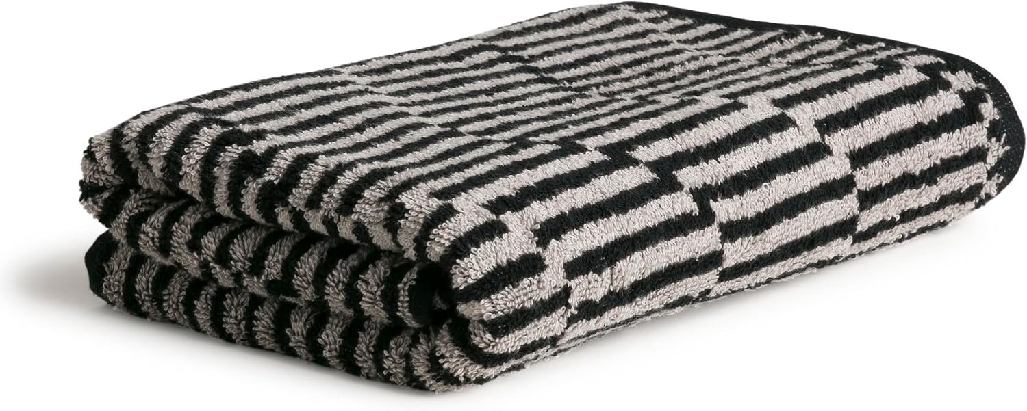 MÖVE Illusions Handdoek 50x100 cm Katoen Kasjmier/Zwart