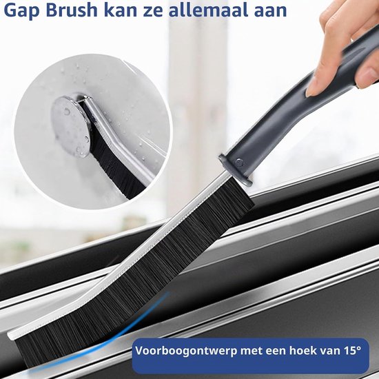 4 Stuks Vochtige Voegenborstel voor Badkamer, Harde Borstel, Ramen, Smalle Kieren, Dieptereiniging, Keuken en Badkamer Schoonmaak — afbeelding 4