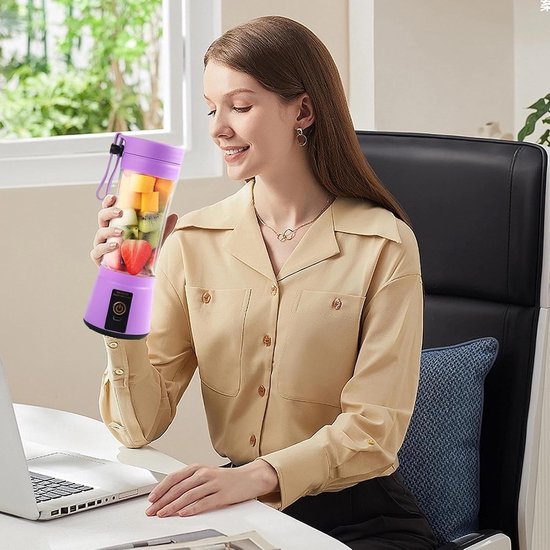 Multifunctionele Mini Juicer voor Smoothies en Sap | 400ml Fruit Mixer Fles met Deksel — afbeelding 2