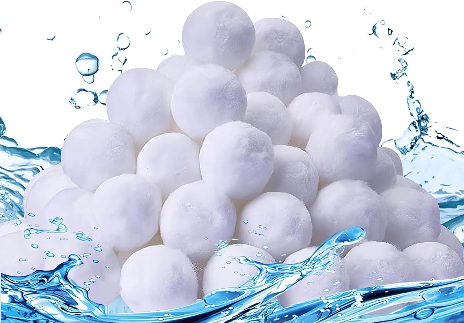 Herbruikbare Filterballen voor Zwembaden - Vervangingsfilterballen, Witte Filterballen voor Zandfilters, Efficiënte Waterfiltratie en Onderhoud van Zwembaden