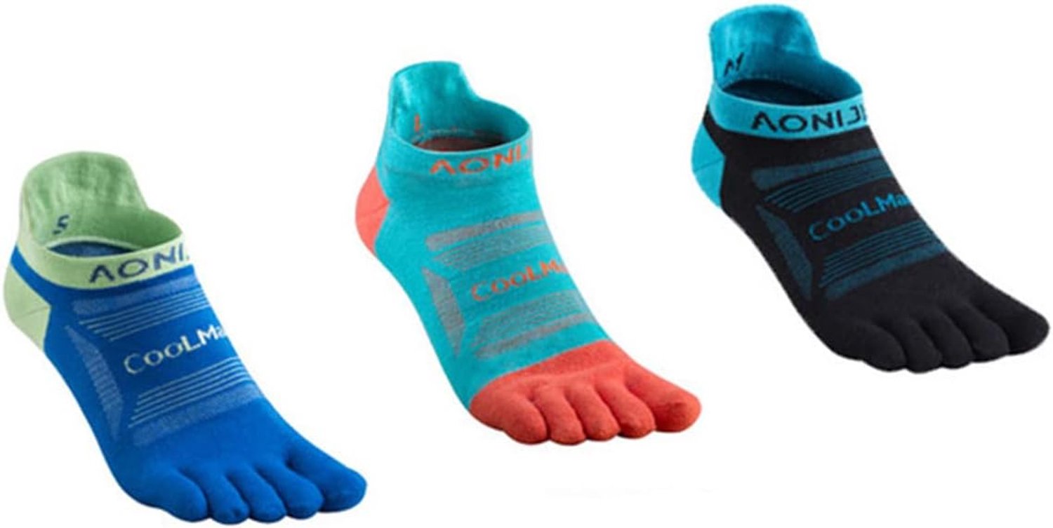 AONIJIE Sportsokken met 5 Tenen Ademend & Vochtafvoerend Mixed Colours