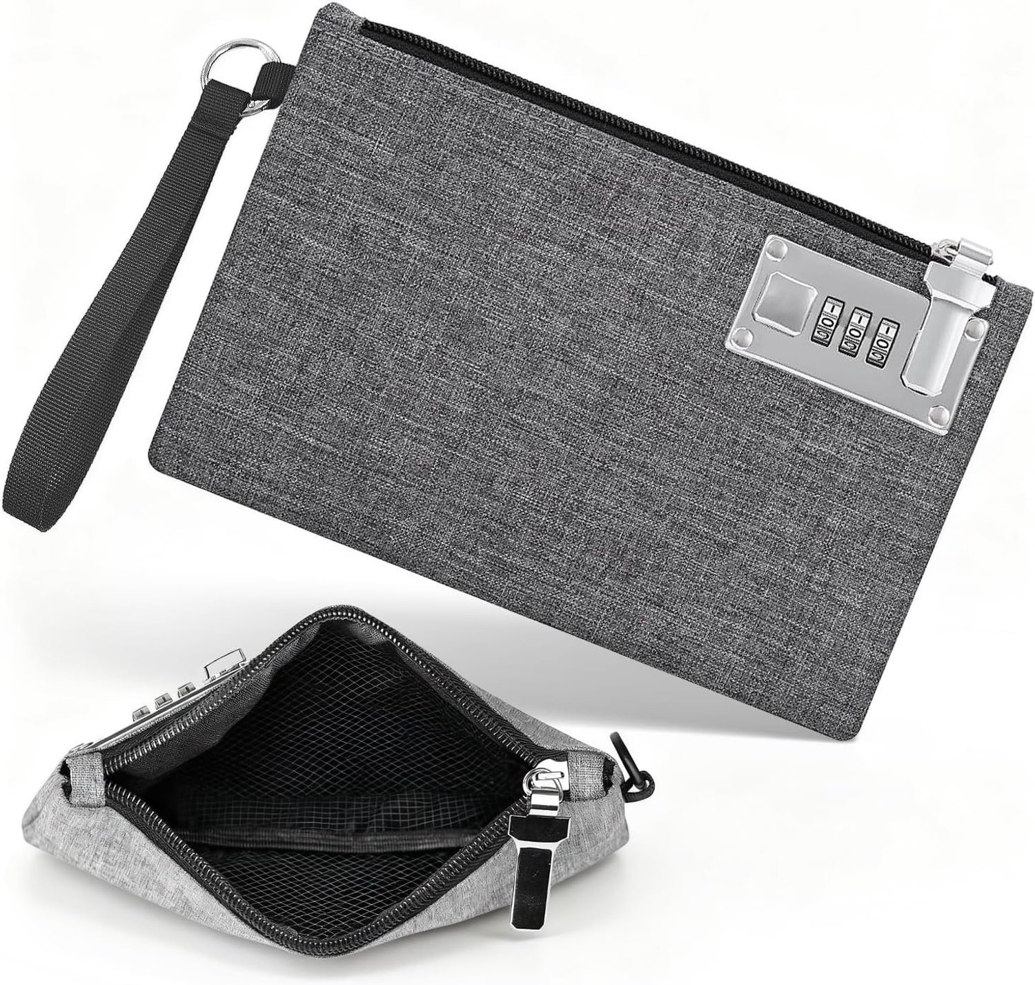 Lockbare Mini Portemonnee, 25 x 17 cm, Geurvrije Geldtas, Veiligheidsoplossing voor Geld, Documenten en Paspoorten, Ideaal voor Reizen en Bescherming van Contant Geld