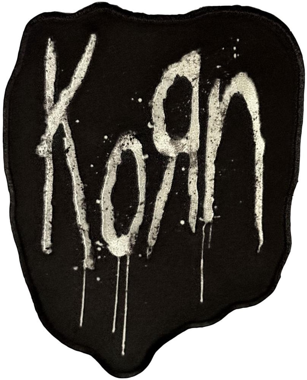 Korn - Splatter Logo Patch - Zwart/Wit