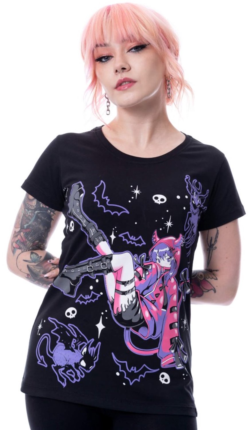 Cupcake Cult - Bat Brat Dames Tshirt - S - Zwart