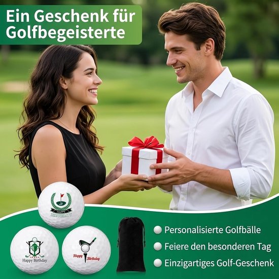 Golfballen Set voor Verjaardagscadeau - Grappige Golfballen met Opbergzak voor Golfspelers en Liefhebbers van Golf, Perfect voor Elke Verjaardag — afbeelding 4