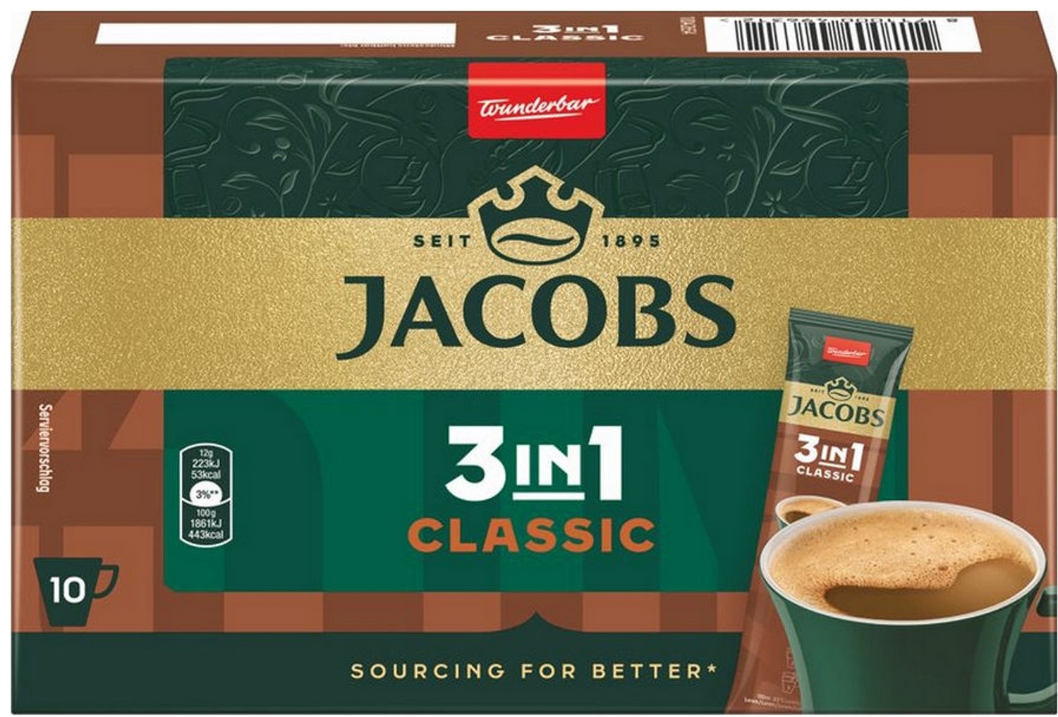 Jacobs - Classic 3in1 Sticks Oploskoffie - 12x 10 sticks