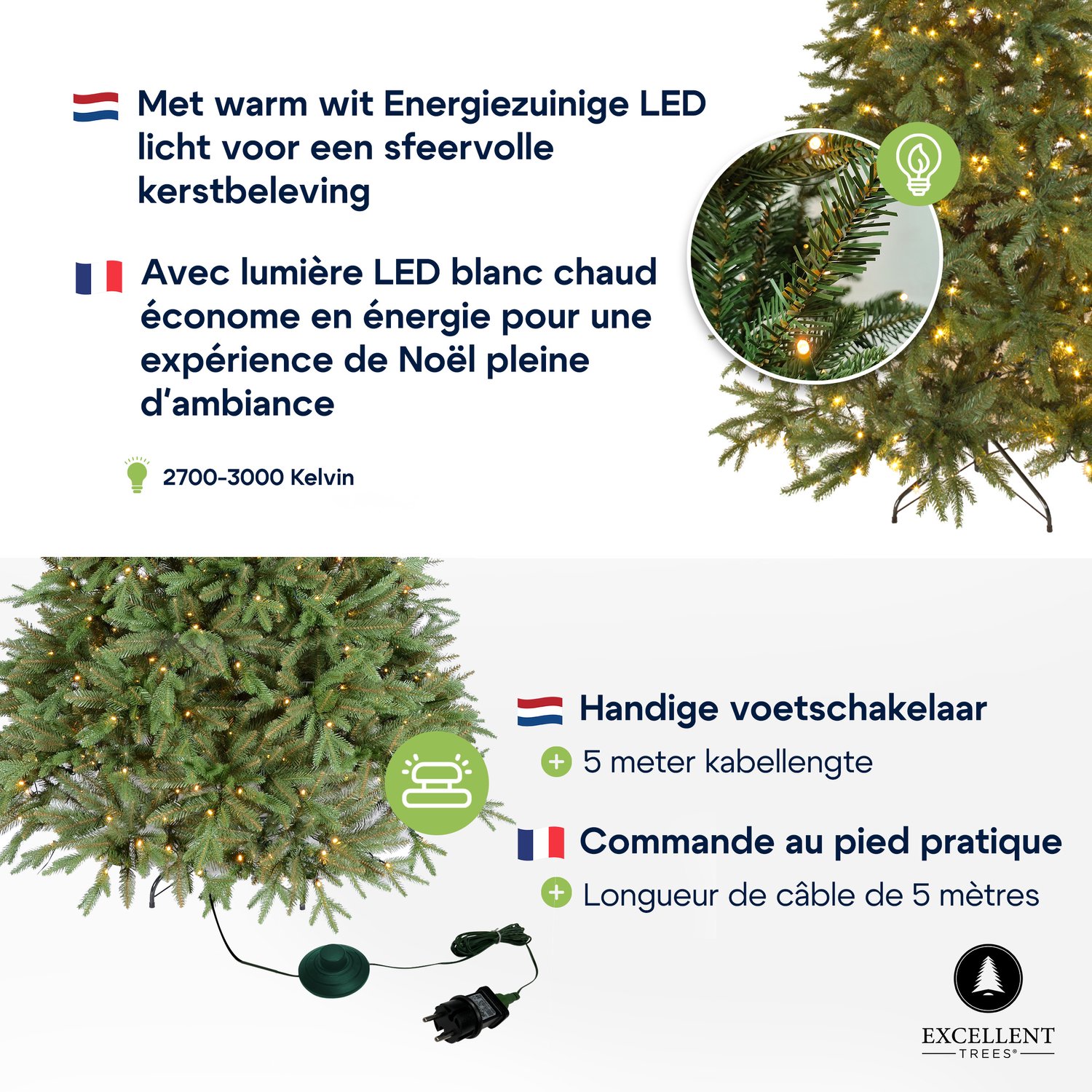 Excellent Trees® LED Ulvik 210 cm - Premium Kerstboom met 460 lampjes ⌀140cm - 210cm – foto 7