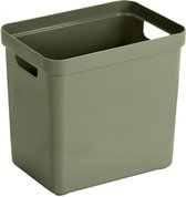 Sunware Sigma Home opbergbox 25L – 35x24,6x36,3 cm – Donkergroen – BPA-vrij plastic, stapelbaar (deksel apart verkrijgbaar) – stijlvolle opbergmand voor kinderkamer & woonkamer