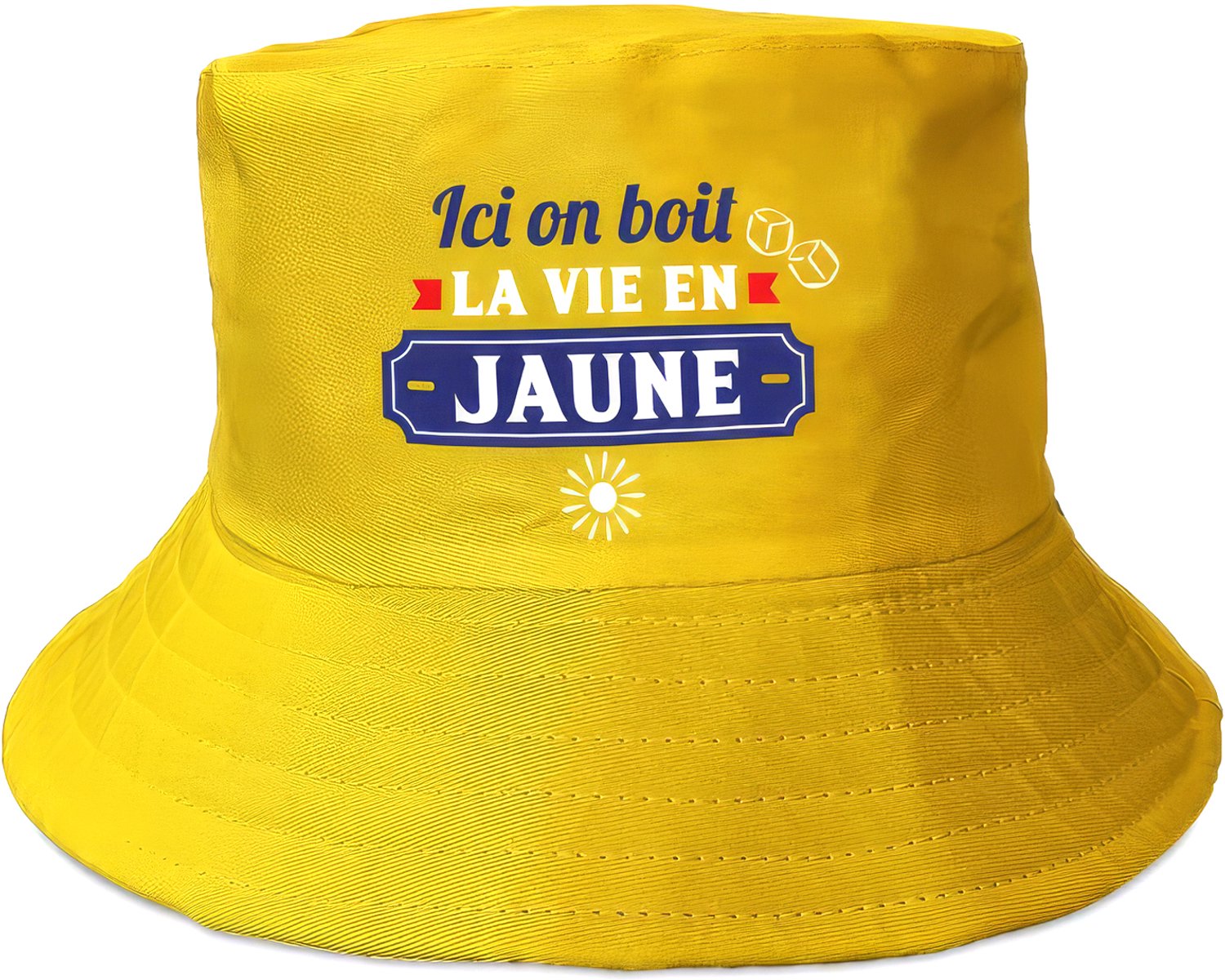 SUD TRADING - Grappig vissershoedje - Ici on boit la vie en jaune