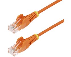 StarTech.com 10m Dunne CAT6 Ethernet Kabel, Oranje, Snagless, 100W PoE, UTP, LSZH, 28AWG Pure Koperdraad, Slim RJ45 Netwerk Patchkabel met Trekontlasting, Fluke Getest