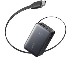 Anker Nano Powerbank - 10.000 mAh - 45 Watt - Met 70cm Anker InstaCord intrekbare kabel