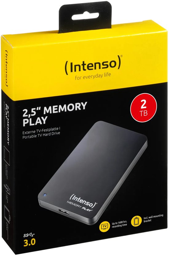 Intenso Memory Play 2 TB Externe harde schijf (2.5 inch) USB 3.2 Gen 1 (USB 3.0) Zwart 6021480 van Merkloos — afbeelding 4