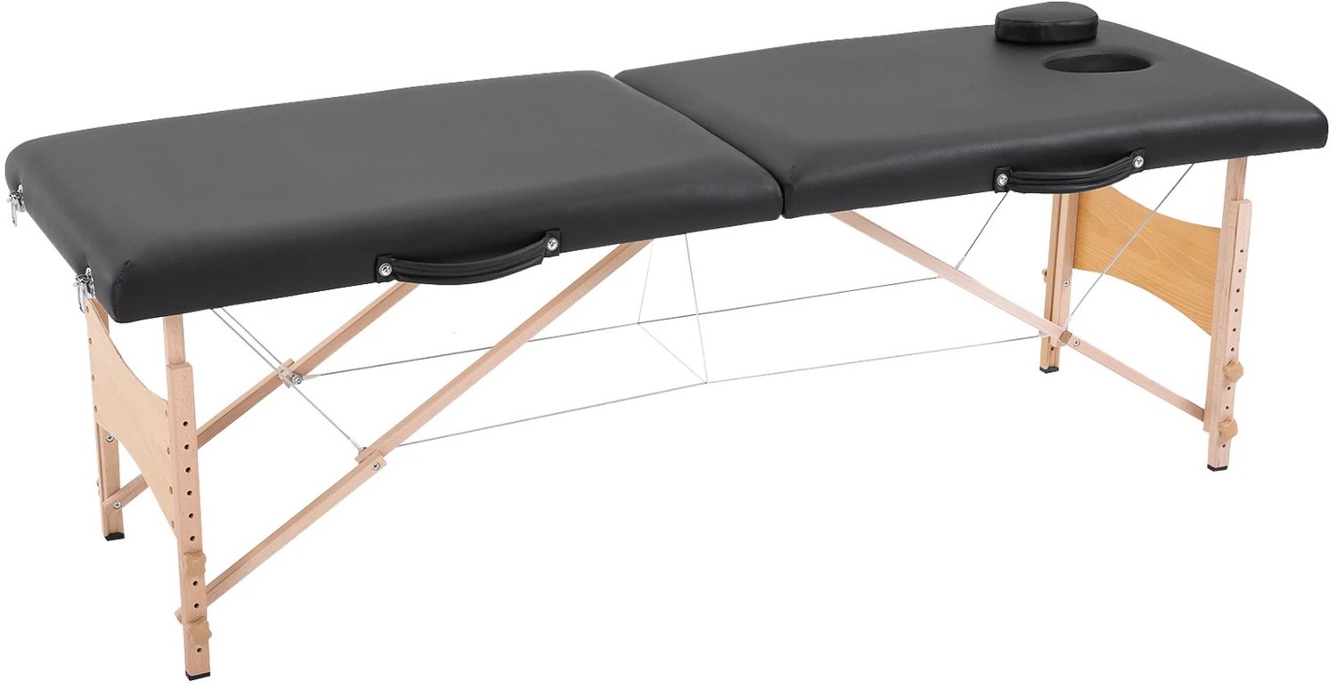 Tremeo Opvouwbare Massagetafel - Inklapbaar - Massage Bed - Stevig Beukenhout - Verstelbare werkhoogte - 186×60×58–81 cm