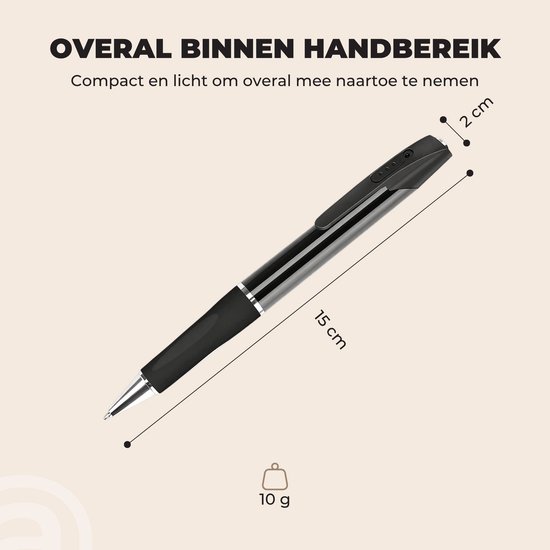 ADEL Spy Pen met Full HD Video & Voice Recorder – Verborgen Spycam / Mini Camera & Afluisterapparatuur – Incl. 32GB Geheugenkaart & NL Handleiding — afbeelding 4