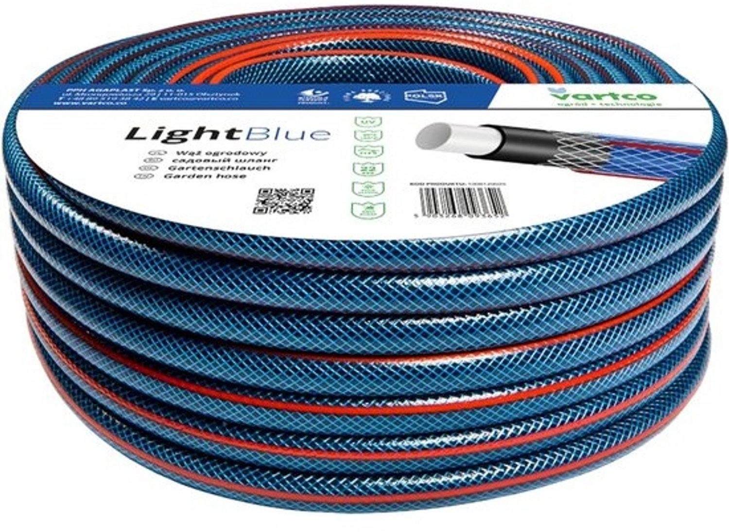 Flexibele waterslang - Tuinslang - Tuinbewatering - 4-laagse constructie - 50 meter 1 inch - Lichtblauw